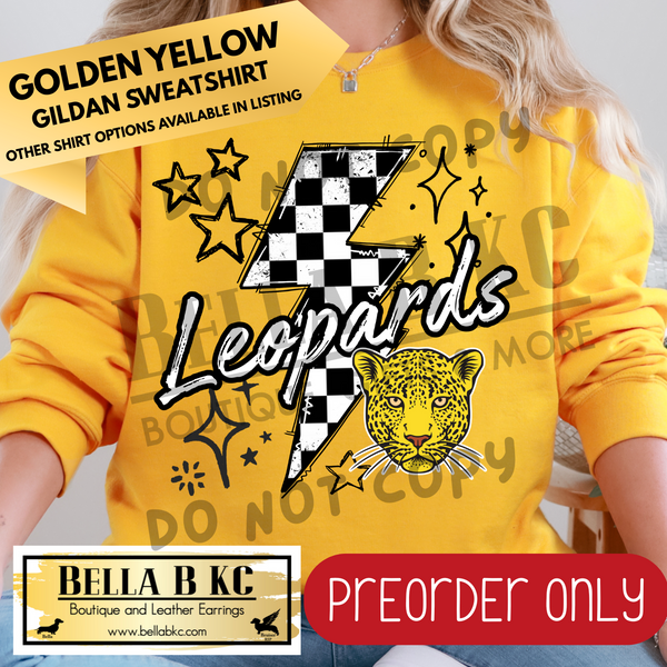 **PREORDER ONLY** Leopards Checkered Bolt - Tee or Sweatshirt - 1 Week Turn Around from Date of Order