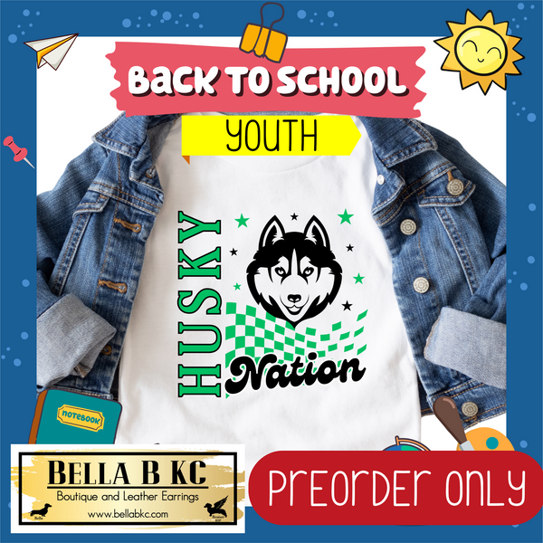 **PREORDER ONLY** TODDLER/YOUTH Husky Nation Mascot Tee or Sweatshirt - 1 Week Turn Around from Date of Order