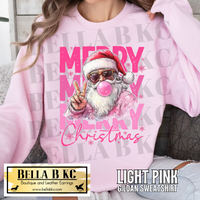 Christmas - Merry Christmas Pink Santa Bubble Tee or Sweatshirt