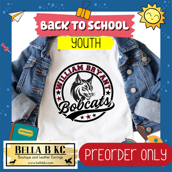 **PREORDER ONLY** TODDLER/YOUTH Bobcats Round Star Mascot Tee or Sweatshirt - 1 Week Turn Around from Date of Order