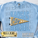 Kansas City Baseball Pennant Flag Tee or Sweatshirt