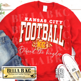 Kingdom - Kansas City Football Defend our Kingdom Leopard Tee or Sweatshirt