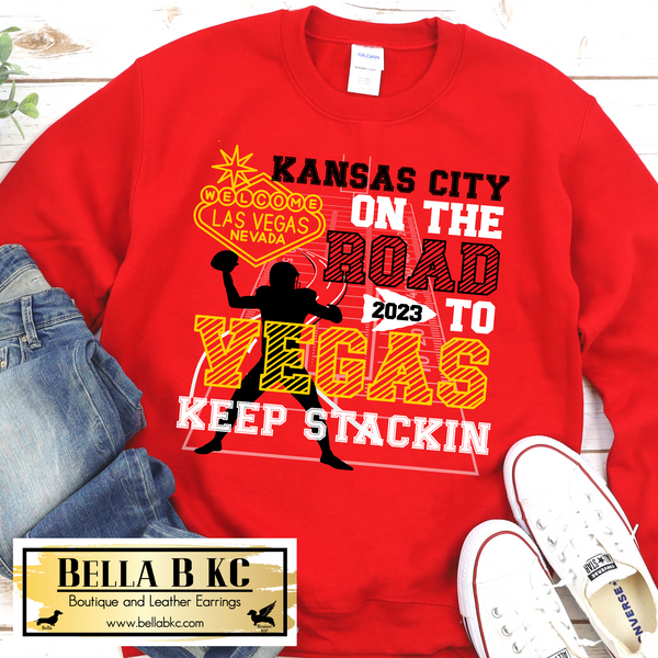 Kansas City Football Road to Las Vegas Tee or Sweatshirt - RED