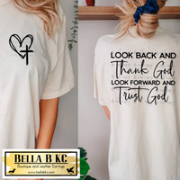 Faith - Look Back and Thank God Tee or Sweatshirt with Pocket Design