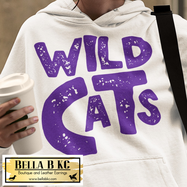 Wildcats Big & Bold - Purple Print - Tee or Sweatshirt