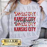 Kansas City Football Kansas City Leopard Repeat Tee or Sweatshirt