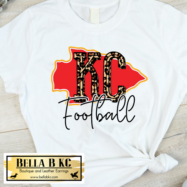 Kansas City Football Leopard Arrowhead Tee or Sweatshirt