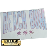 Beach Bum - Metallic Holographic Spangle Tee or Sweatshirt