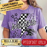 **PREORDER ONLY** Wildcats Black Checkered Bolt - Tee or Sweatshirt - 1 Week Turn Around from Date of Order
