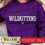 **PREORDER ONLY** TUE WildKittens Simple Athletic Font - Tee or Sweatshirt - 1 Week Turn Around from Date of Order