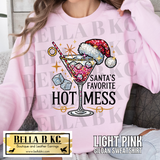 Christmas - Santa's Favorite Hot Mess Tee or Sweatshirt