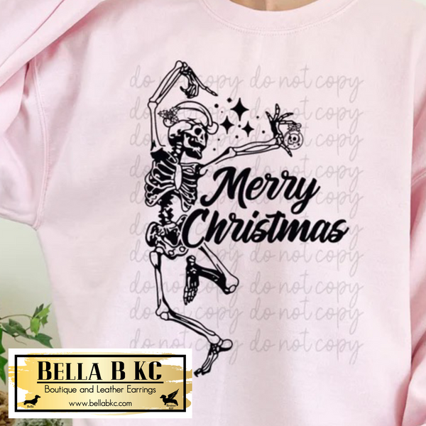 Christmas - Merry Christmas Skeleton Tee or Sweatshirt