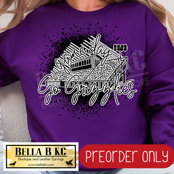 **PREORDER ONLY** Grizzlies Stadium Splatter - Tee or Sweatshirt - 1 Week Turn Around from Date of Order