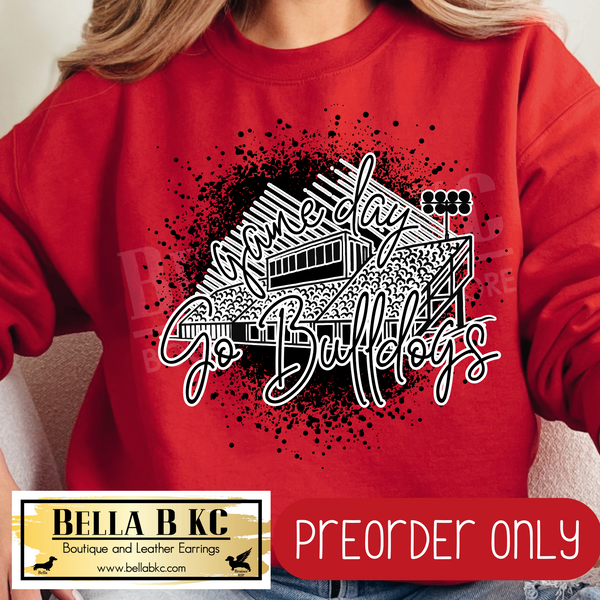 **PREORDER ONLY** Bulldogs Stadium Splatter - Tee or Sweatshirt - 1 Week Turn Around from Date of Order