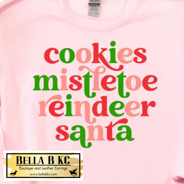 Christmas - Cookies Mistletoe Reindeer Santa Tee or Sweatshirt