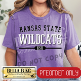 **PREORDER ONLY** K-State Wildcats Simple Athletic Font - Tee or Sweatshirt - 1 Week Turn Around from Date of Order
