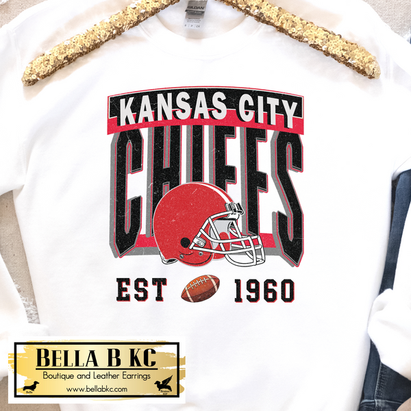 Kansas City Football Vintage Grunge Tee or Sweatshirt