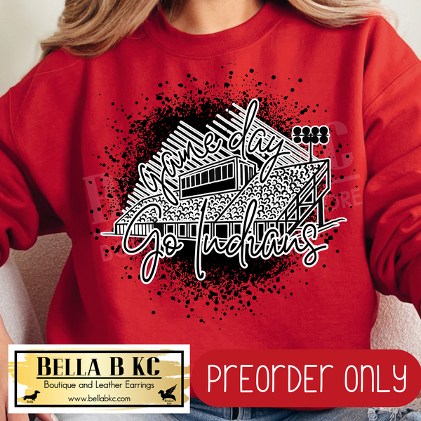 **PREORDER ONLY** Indians Stadium Splatter - Tee or Sweatshirt - 1 Week Turn Around from Date of Order