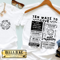 Faith - Ten Ways to Love Tee or Sweatshirt with Pocket Design