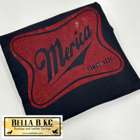 Merica - Metallic Holographic Spangle Tee or Sweatshirt