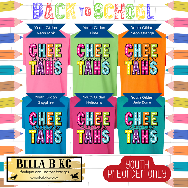 **PREORDER ONLY** YOUTH Cheetahs Neon Mascot Tee or Sweatshirt - 1 Week Turn Around from Date of Order