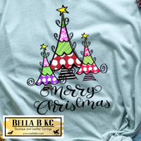 Christmas - Merry Christmas Doodle Trees Tee or Sweatshirt