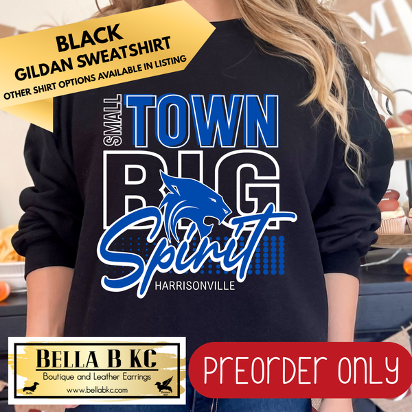 **PREORDER ONLY** Harrisonville Wildcats Small Town Big Spirit - Multiple Shirt Options - 1 Week Turn Around from Date of Order