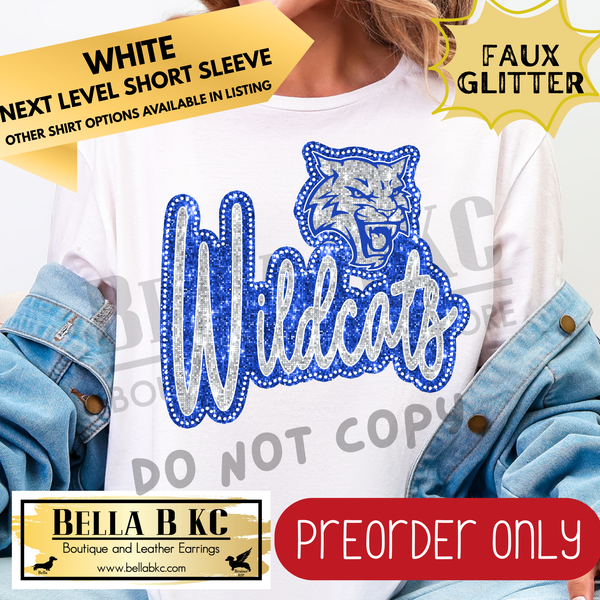 **PREORDER ONLY** Harrisonville Wildcats **FAUX GLITTER** - Multiple Shirt Options - 1 Week Turn Around from Date of Order