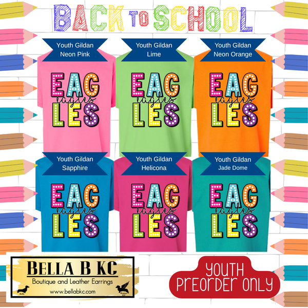 **PREORDER ONLY** YOUTH Eagles Neon Mascot Tee or Sweatshirt - 1 Week Turn Around from Date of Order