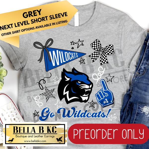 **PREORDER ONLY** Harrisonville Wildcats Doodle - Multiple Shirt Options - 1 Week Turn Around from Date of Order