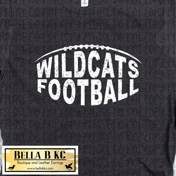 Wildcats Football - White Print - Tee or Sweatshirt