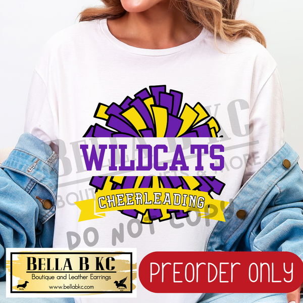 **PREORDER ONLY** Wildcats Cheerleading Tee or Sweatshirt - 1 Week Turn Around from Date of Order