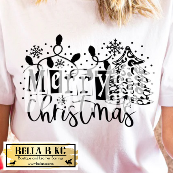 Christmas - Merry Christmas Doodle - Black Print Tee or Sweatshirt