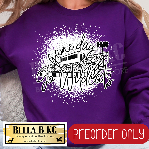 **PREORDER ONLY** Wildcats Stadium Splatter WHITE - Tee or Sweatshirt - 1 Week Turn Around from Date of Order