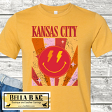 KC Football Retro Smile Bolt Tee or Sweatshirt