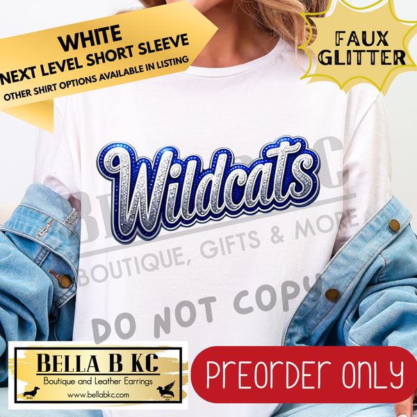 **PREORDER ONLY** Harrisonville Wildcats Script **FAUX GLITTER** - Multiple Shirt Options - 1 Week Turn Around from Date of Order
