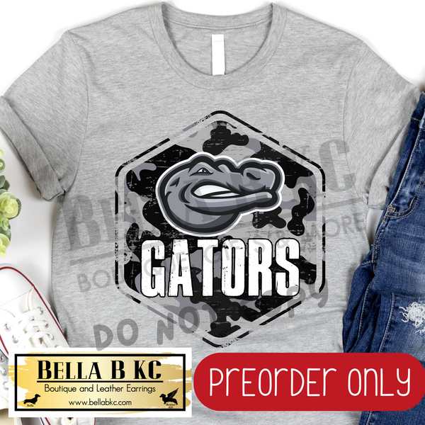 **PREORDER ONLY** Gators Camo Mascot Tee or Sweatshirt - 1 Week Turn Around from Date of Order