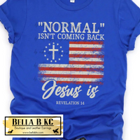 Faith - Normal Isn't Coming Back - Jesus Is Flag Tee or Sweatshirt