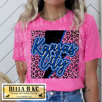 KC Baseball Leopard Square with Bolt Tee or Sweatshirt