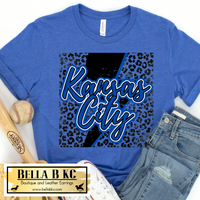 KC Baseball Leopard Square with Bolt Tee or Sweatshirt