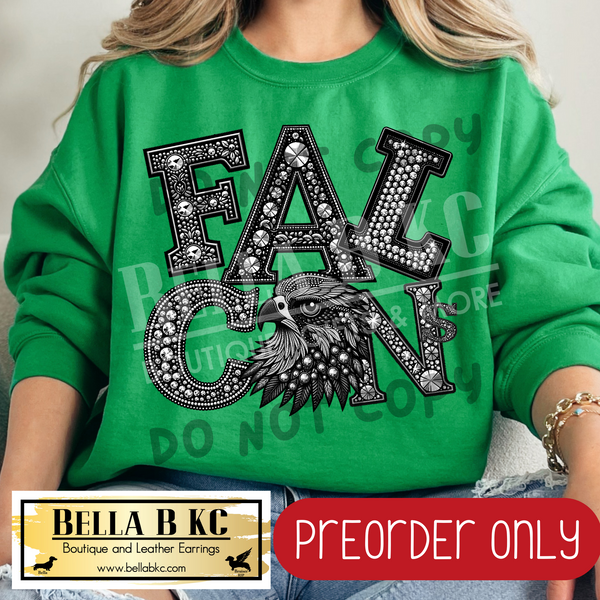 **PREORDER ONLY** Falcons FAUX Rhinestone - Tee or Sweatshirt - 1 Week Turn Around from Date of Order