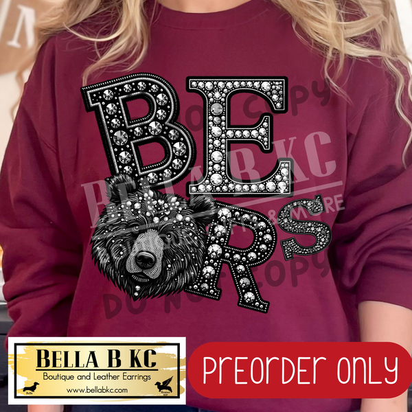 **PREORDER ONLY** Bears FAUX Rhinestone - Tee or Sweatshirt - 1 Week Turn Around from Date of Order