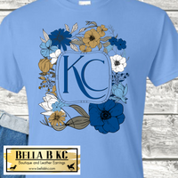 Kansas City Baseball Blue Floral KC Tee or Sweatshirt