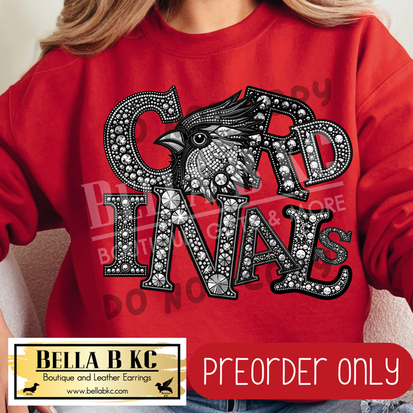 **PREORDER ONLY** Cardinals FAUX Rhinestone - Tee or Sweatshirt - 1 Week Turn Around from Date of Order