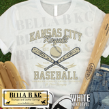 Kansas City Baseball Crossed Bats Go Down Swinging Tee or Sweatshirt