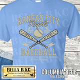 Kansas City Baseball Crossed Bats Go Down Swinging Tee or Sweatshirt