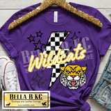**PREORDER ONLY** Wildcats Checkered Bolt - Tee or Sweatshirt - 1 Week Turn Around from Date of Order