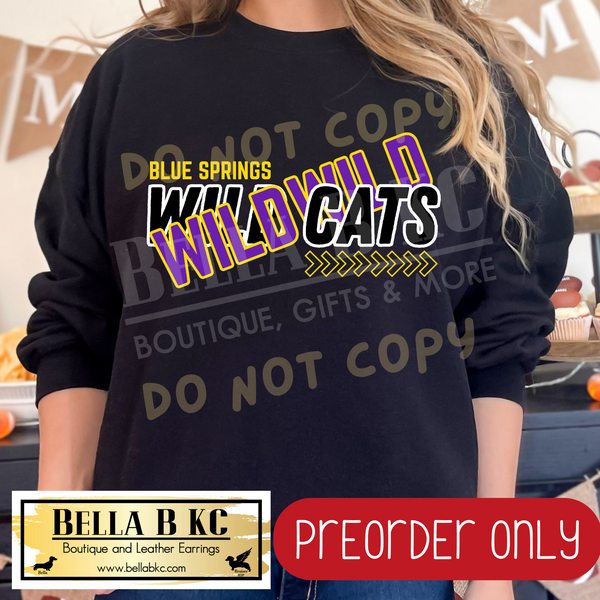 **PREORDER ONLY** Wildcats Split Text - Tee or Sweatshirt - 1 Week Turn Around from Date of Order