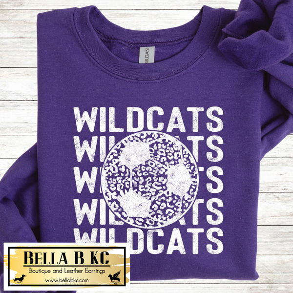 Wildcats Leopard Soccer Repeat - White Print - Tee or Sweatshirt