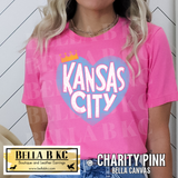 Kansas City Baseball Heart Grunge Tee or Sweatshirt